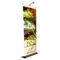 Testrite Visual Products Mercury Retractable Banner Stands 24 in. - 1 Sided Mercury Stand- Black TE578102